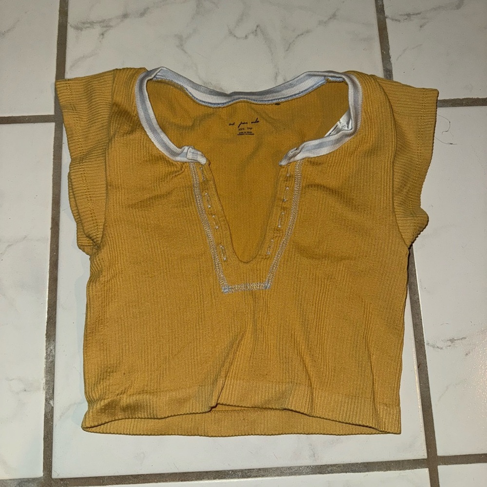 Urban Outfitters Yellow Ribbed Top